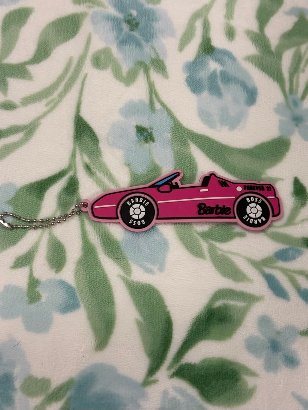 Barbie Hot Pink Convertible Car Keychain - Kids Accessories